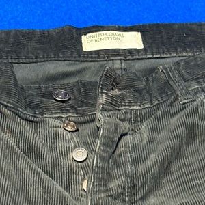 United Colors of Benetton Corduroy Jeans - Black/Blue Men’s 35” W x 32” L